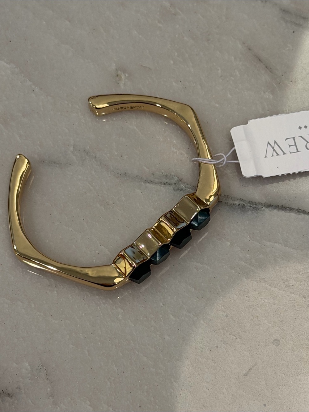 J. Crew NWT Gold Cuff Bracelet with Accent Stones - Gold